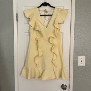 NWT yellow H&M mini dress with ruffles Size 10